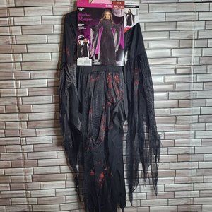New Soulless Reaper Halloween‎ Costume Girl's Medium 7-8 Black Dress Up Outfit